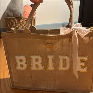 Bride Jute Tote Bag - Tan